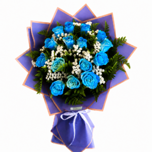 15 Rosas Azules Importadas tallo largo.